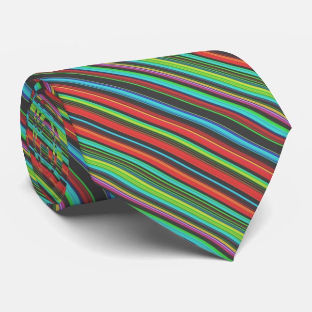 Corbata Patrón de banda multicolor alegre (Enrollado)