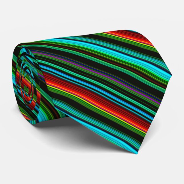 Corbata Patrón de banda multicolor alegre (Enrollado)