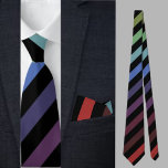 Corbata Patrón de bandas de corte coloridas<br><div class="desc">Colorida corbata del cuello del patrón de bandas cortas.</div>