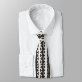 Corbata Patrón de bandas triangulares de color blanco gris