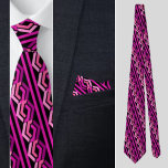 Corbata Patrón de bandas violetas coloridas<br><div class="desc">Colorida corbata de cuello del patrón de rayas moradas.</div>