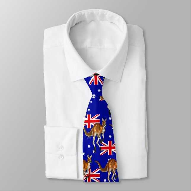 Corbata Patrón de bandera australiana de canguro (Atado)