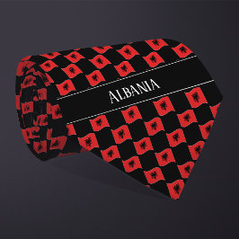 Corbata Patrón de bandera de Albania ondulada