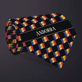 Corbata Patrón de bandera de Andorra ondulado