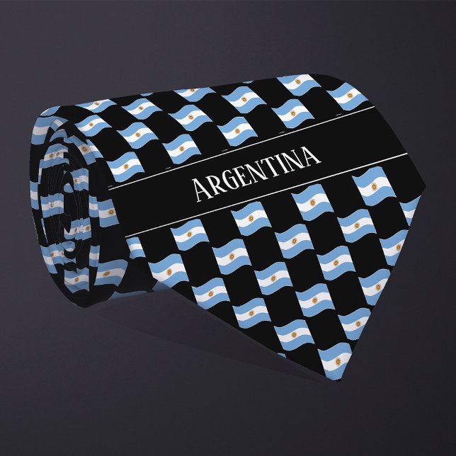 Corbata Patrón de bandera de Argentina ondulada (Subido por el creador)