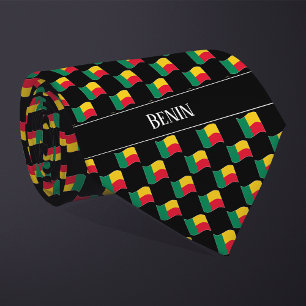 Corbata Patrón de bandera de Benín ondulado