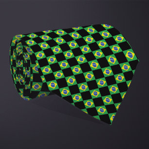 Corbata Patrón de bandera de Brasil controlado