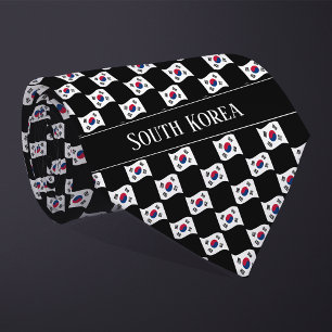 Corbata Patrón de bandera de Corea del Sur ondulado 