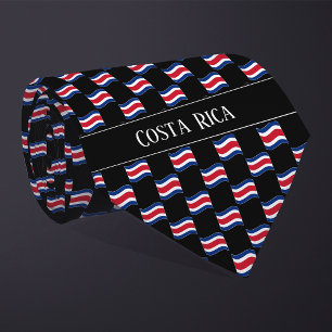 Corbata Patrón de bandera de Costa Rica ondulado