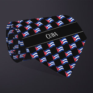 Corbata Patrón de bandera de Cuba ondulada