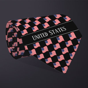 Corbata Patrón de bandera de Estados Unidos ondulado