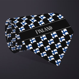 Corbata Patrón de bandera de Finlandia ondulada