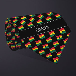 Corbata Patrón de bandera de Ghana ondulado