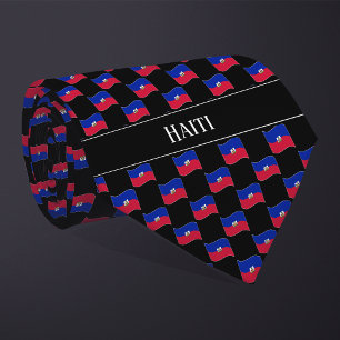 Corbata Patrón de bandera de Haití ondulado