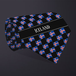 Corbata Patrón de bandera de Islandia ondulada