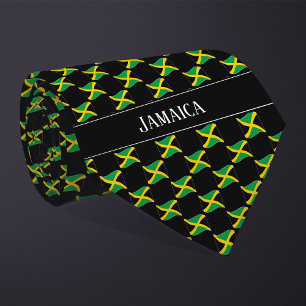 Corbata Patrón de bandera de Jamaica ondulada
