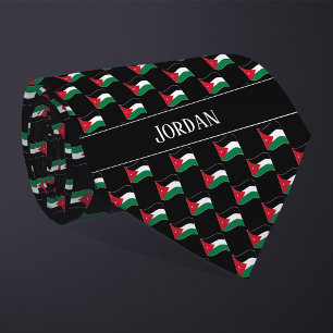 Corbata Patrón de bandera de Jordania ondulada