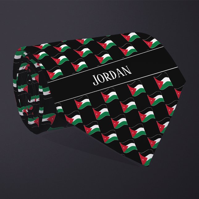 Corbata Patrón de bandera de Jordania ondulada (Subido por el creador)