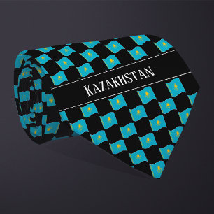 Corbata Patrón de bandera de Kazajistán ondulado