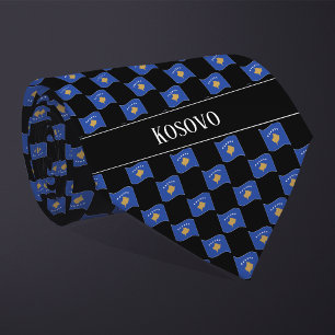Corbata Patrón de bandera de Kosovo ondulado