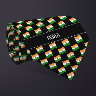Corbata Patrón de bandera de la India ondulada