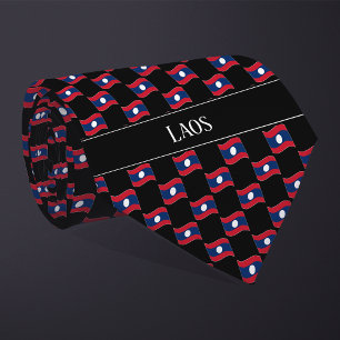Corbata Patrón de bandera de Laos ondulado