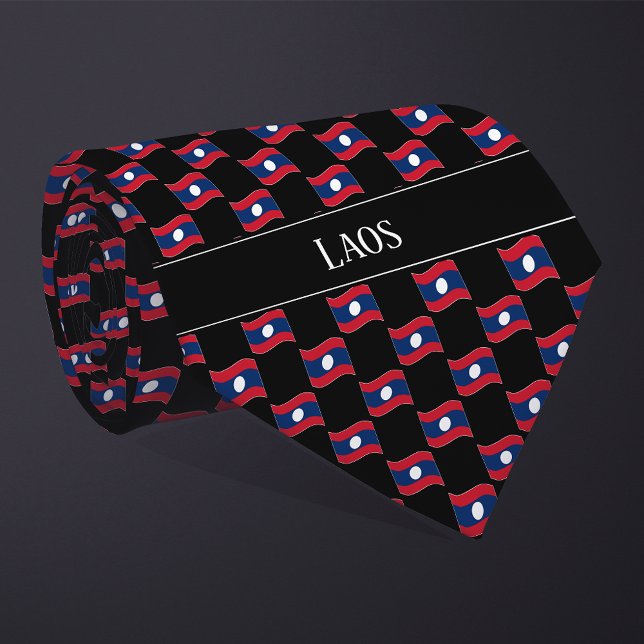Corbata Patrón de bandera de Laos ondulado (Subido por el creador)