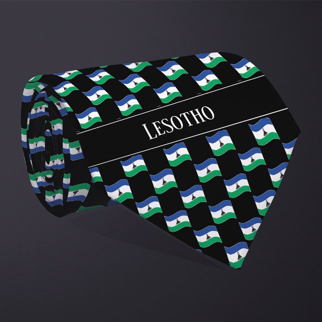 Corbata Patrón de bandera de Lesoto ondulado (Subido por el creador)