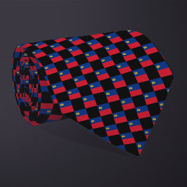 Corbata Patrón de bandera de Liechtenstein controlado