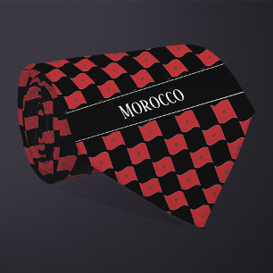 Corbata Patrón de bandera de Marruecos ondulado