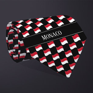 Corbata Patrón de bandera de Mónaco ondulado