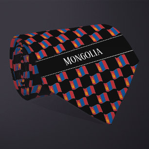 Corbata Patrón de bandera de Mongolia ondulada