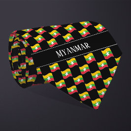 Corbata Patrón de bandera de Myanmar ondulado
