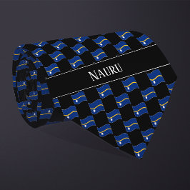Corbata Patrón de bandera de Nauru ondulada