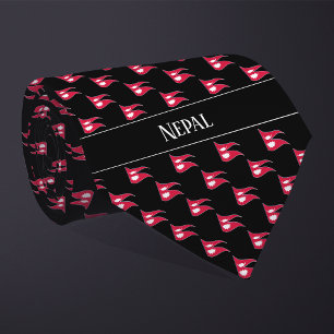 Corbata Patrón de bandera de Nepal ondulado