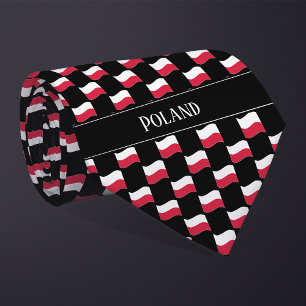 Corbata Patrón de bandera de Polonia ondulada