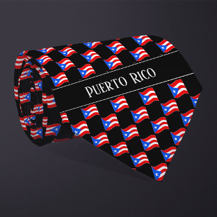 Corbata Patrón de bandera de Puerto Rico ondulado