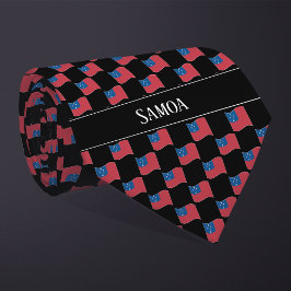 Corbata Patrón de bandera de Samoa ondulada