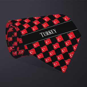Corbata Patrón de bandera de Turquía ondulado
