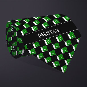 Corbata Patrón de bandera de Wavy Pakistan