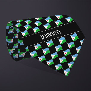 Corbata Patrón de bandera de Yibuti ondulado