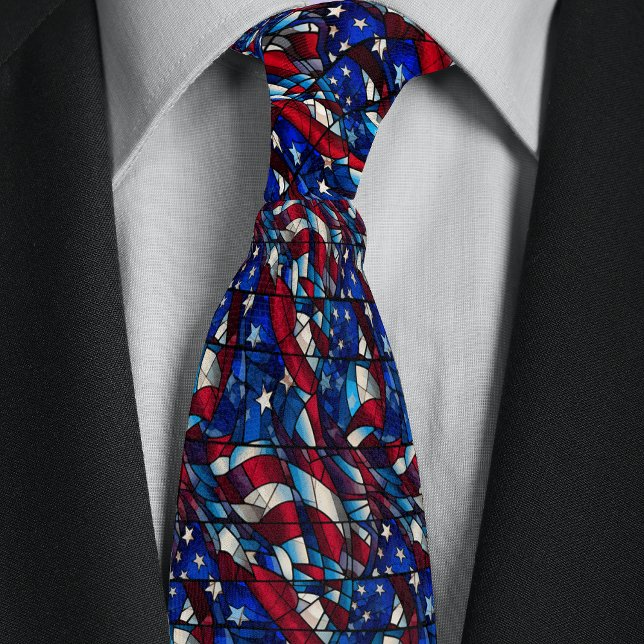 Corbata Patrón de bandera estadounidense abstracto de vidr (Subido por el creador)