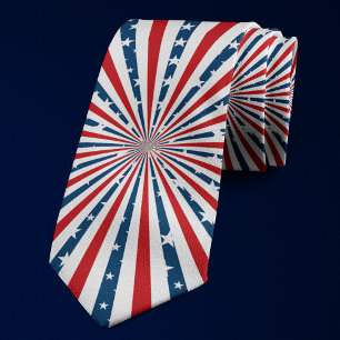 Corbata Patrón de bandera estadounidense de barras y estre