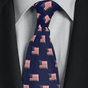 Corbata Patrón de bandera estadounidense simple