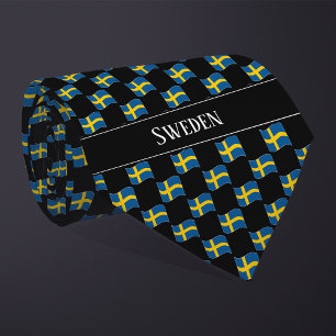 Corbata Patrón de bandera ondulada de Suecia 