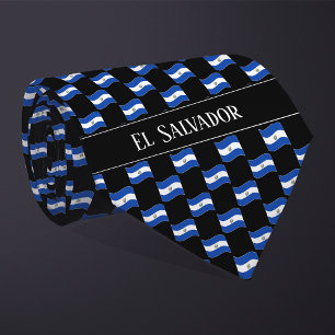 Corbata Patrón de bandera ondulado de El Salvador