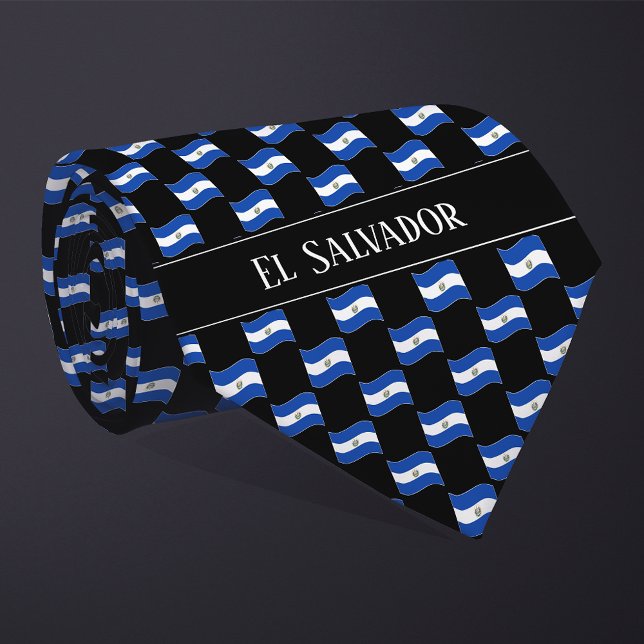Corbata Patrón de bandera ondulado de El Salvador (Subido por el creador)