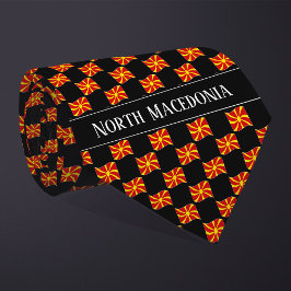 Corbata Patrón de bandera ondulado del norte de Macedonia