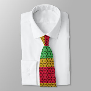 Corbata Patrón de bandera rojo amarillo y verde de Junetd