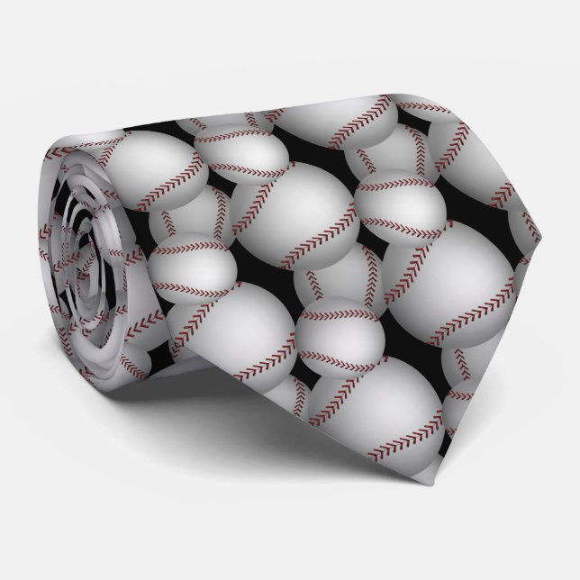 Corbata Patrón de Baseballs (Enrollado)